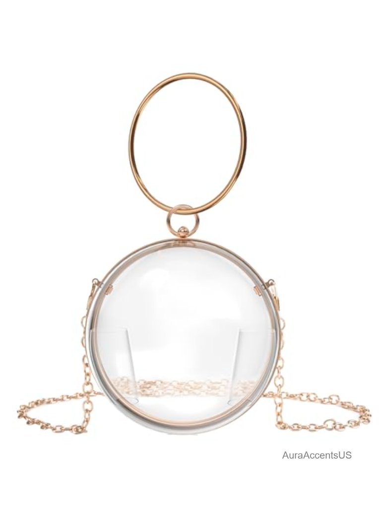 Round Acrylic Clear Crossbody Clutch Evening Bag